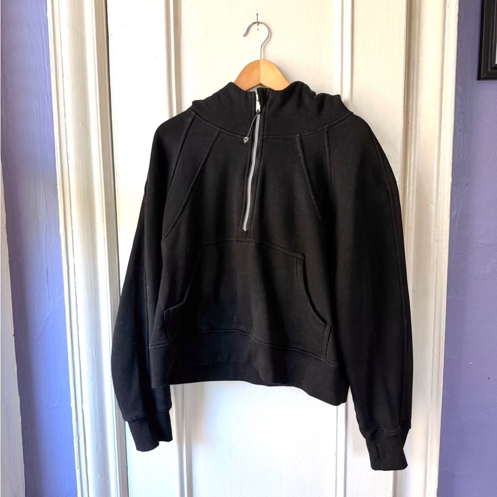 Trendy Queen Women’s Black Half-Zip Hoodie